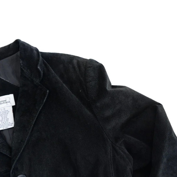 Northern Reflections Black Suede Button Down Blazer/ Jacket LG - Picture 12 of 15